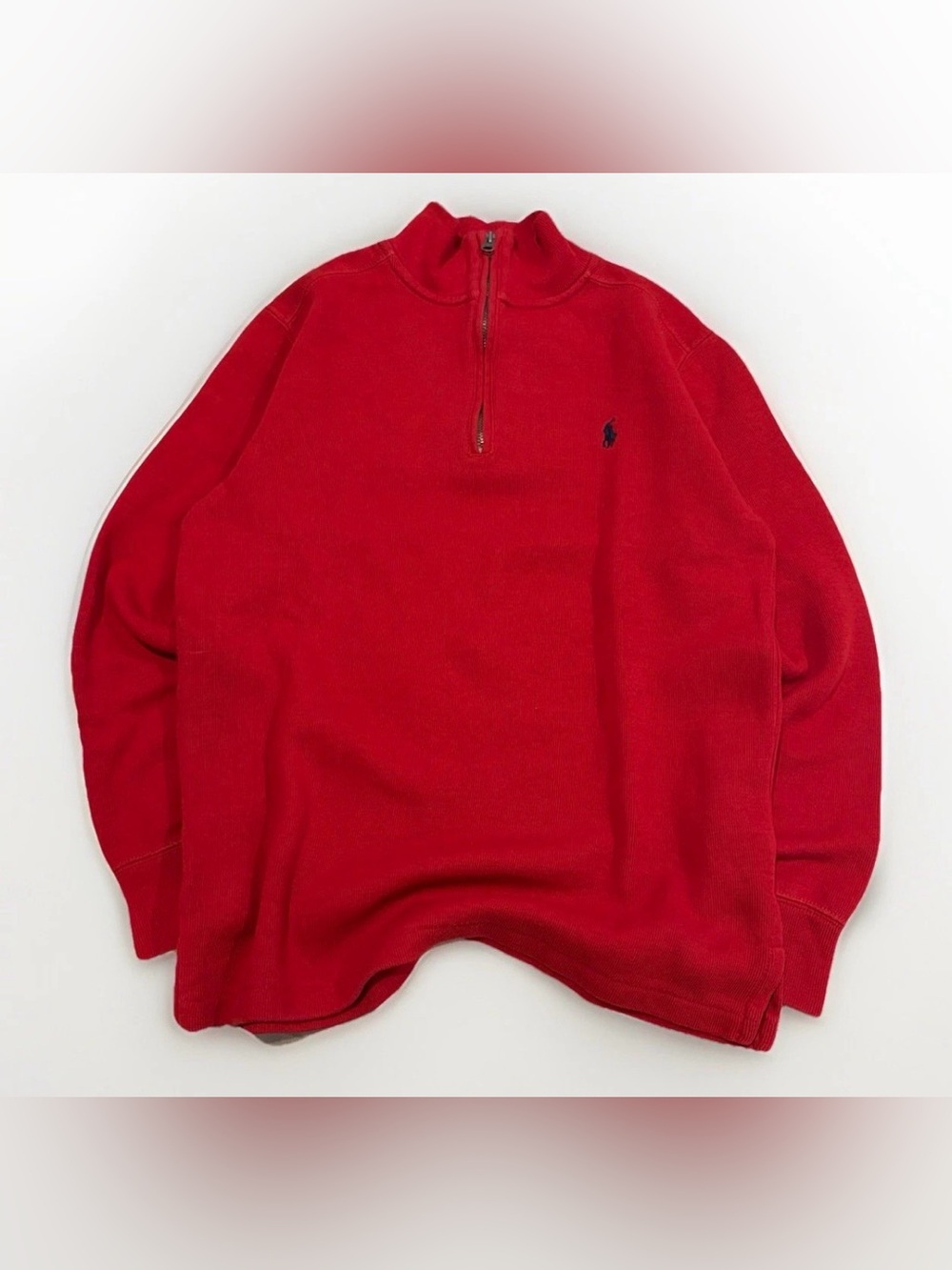 Polo Ralph Lauren Long Sleeve 1/4 Zip Sweater Boys Size Medium (10/12) Red